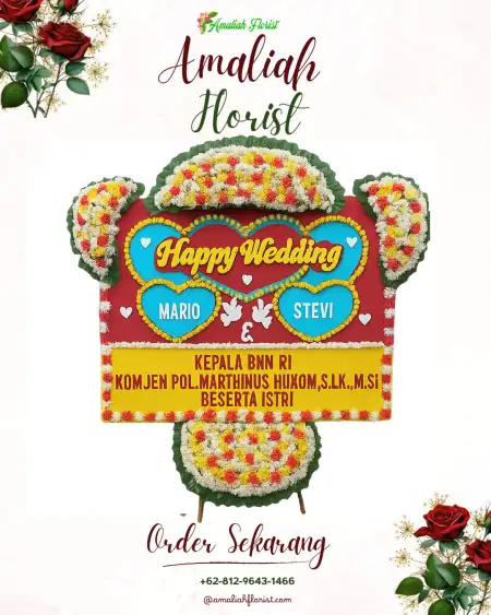 Papan Bunga Pernikahan Belikurip